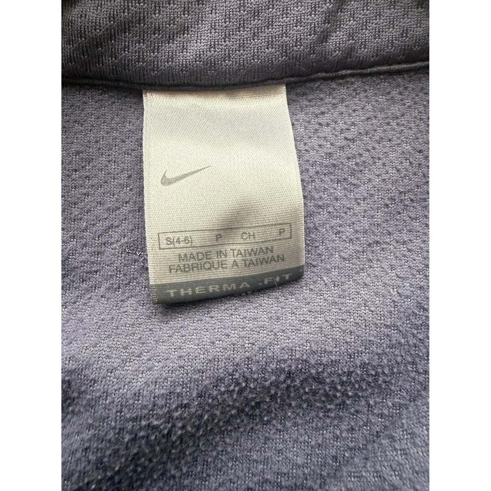 Nike Therma-FIT Womens Full Zip Cycling Jacket Blue Gray Back Pocket Small 4-6